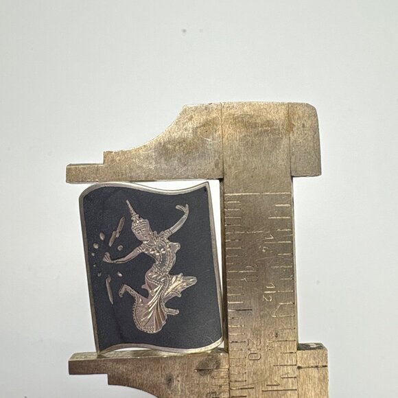 Antique Sterling Silver 925 Siam Dancing Girls Cufflinks Size 0.75" Length - Picture 9 of 11